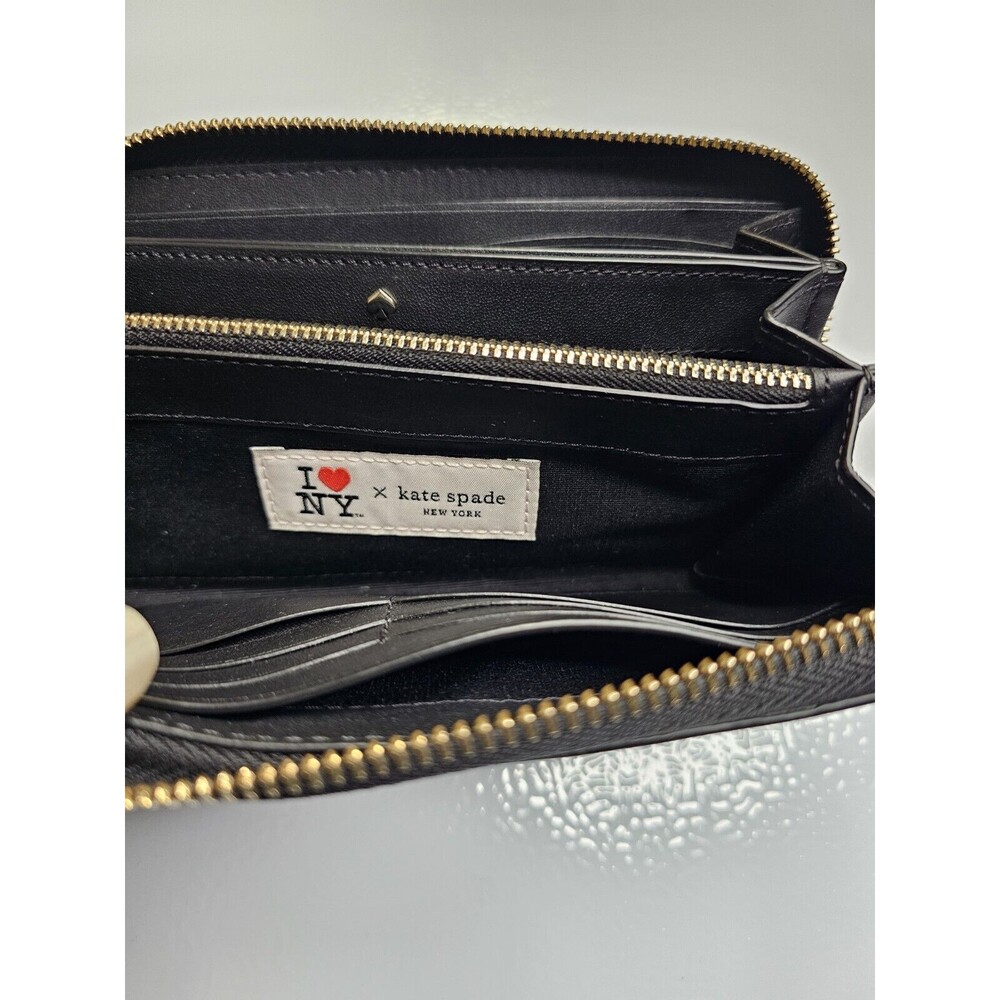 Kate Spade I Heart New York NY Black  Leather Wallet Love